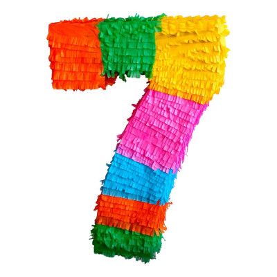 Sifferpinata Regnbågsfärgad - Siffra 7