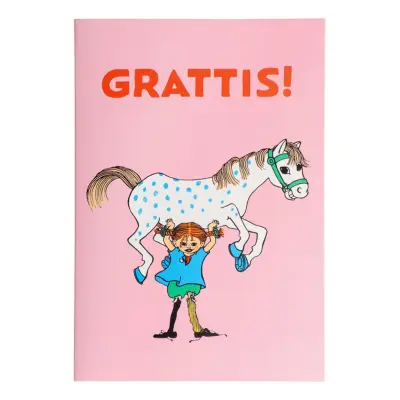 Gratulationskort Pippi Långstrump Grattis