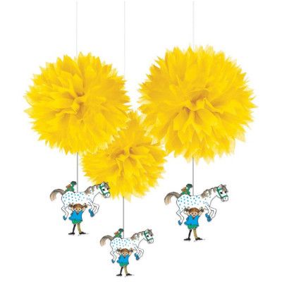 Pippi Långstrump Dekorationsboll Guld 3-pack