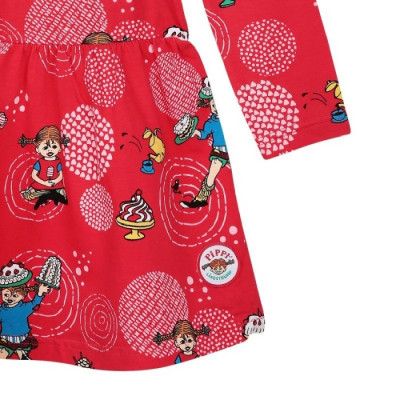 Pippi Långstrump Kalas Klänning (Röd)