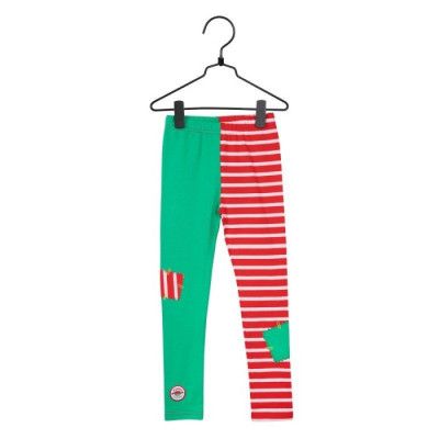 Pippi Långstrump Lapp Leggings (Röd/Grön)