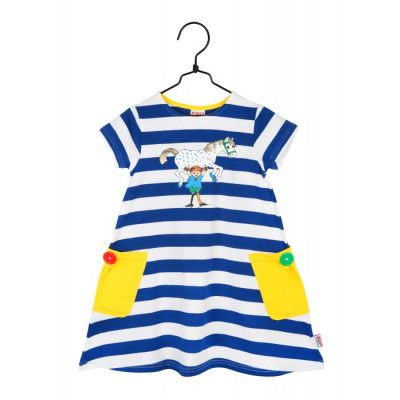 Pippi Långstrump Starkast Klänning (Blå Vit)