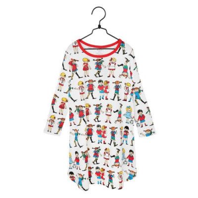 Pippi Långstrump Vänner Nattlinne (Vit)