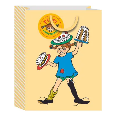 Presentpåse Pippi Långstrump Mellan - Gul