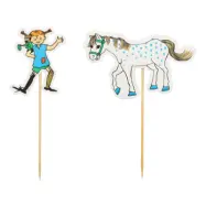Tårtdekorationer Pippi Långstrump - 10-pack