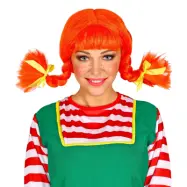 Världens Starkaste Flicka Orange Peruk - One size