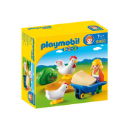 Playmobil 1.2.3 6965, Bondfru med tupp och höna