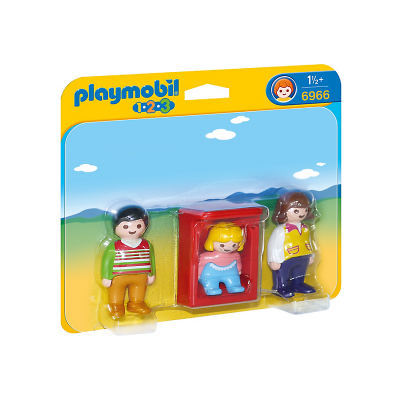 Playmobil, 1.2.3 - Föräldrar med barnvagga
