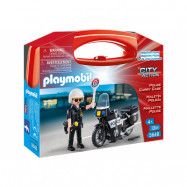 Playmobil City Action Trafikpolis med motorcykel i bärväska