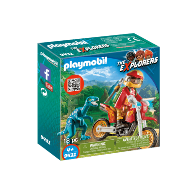 Playmobil, Explorers - Motocrosscykel med raptor