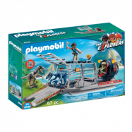 Playmobil, Explorers - Propellerbåt med dinosauriebur