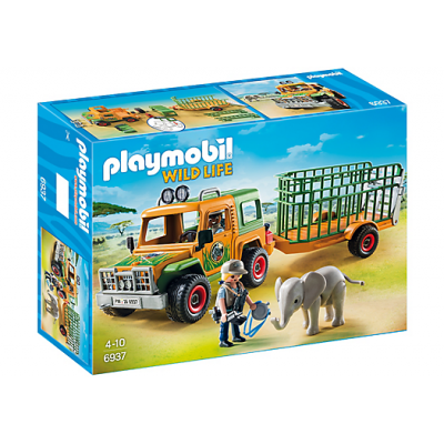 Playmobil Wild Life 6937, Skötare terrängbil med elefant