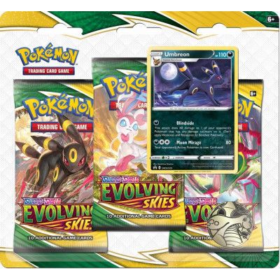 Pokemon 3-pack SWSH7 Evolving Skies (Välj mellan 2 olika varianter) : Model - Umbreon