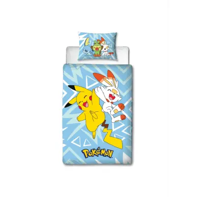 Pokemon Bäddset 150x210cm Pikachu/Scorbunny - Pokemon -  Leksaksaffären