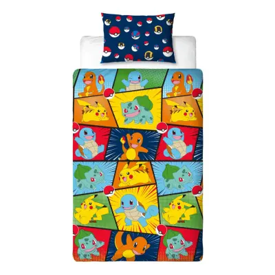Pokemon  Bäddset 150x210cm Pokeball - Pokemon -  Leksaksaffären
