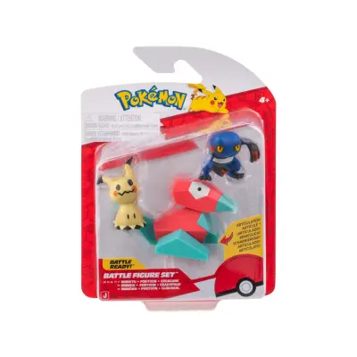 Pokemon Battle Figure Set Mimikyu + Porygon + Croagunk - Pokemon -  Leksaksaffären