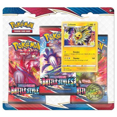 Pokemon Battle Styles Sword & Shield 5 3-pack, Eevee/Jolteon foil & mynt : Model - Eevee