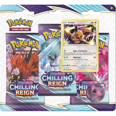 Pokemon Chilling Reign Sword & Shield 6 3-pack (Välj mellan 2 olika varianter) : Model - Eevee