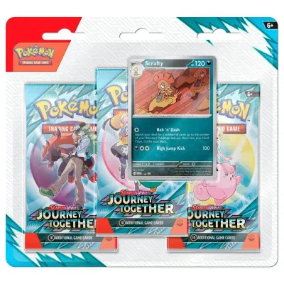 Pokemon Journey Together 3-pack Blister Scrafty (Max 1 per kund)
