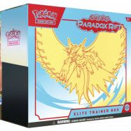 Pokemon Paradox Rift Elite Trainer Box Iron Valiant (grön) : Model - Roaring Moon (blå)