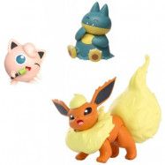 Pokémon Battle 3 pack figurset Flareon, Munchlax och Jigglypuff