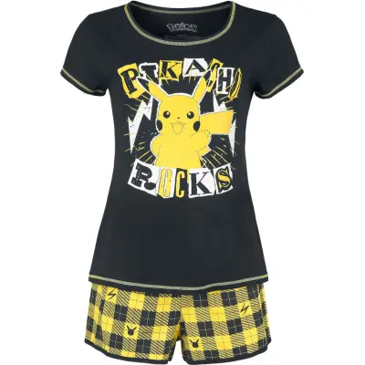 Pokémon - gaming Pyjamas - Pikachu - Rocks - M - för Dam - svart/gul