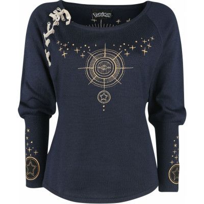Pokémon - gaming Stickad jumper - Celestial - S M - för Dam - mörkblå