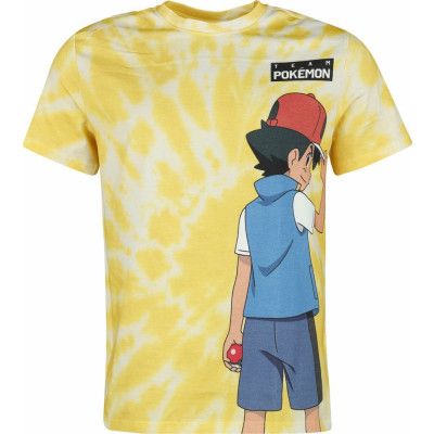 Pokémon - gaming T-shirt - Ash und Pikachu - S XL - för Herr - gul