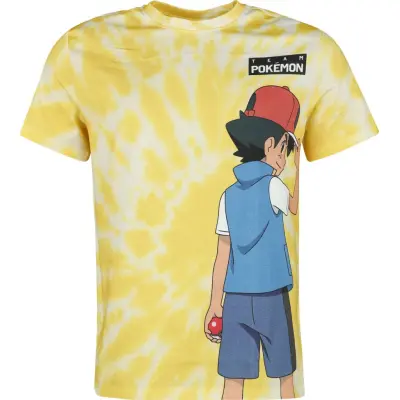 Pokémon - gaming T-shirt - Ash und Pikachu - S XL - för Herr - gul