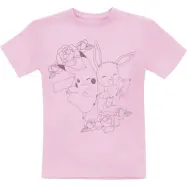 Pokémon - gaming T-shirt - Barn - Pikachu and Eevee - 140 - för barn - rosa