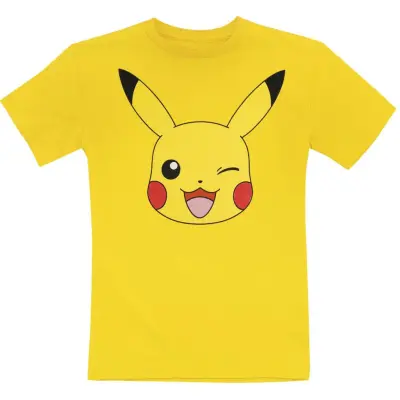 Pokémon - gaming T-shirt - Barn - Pikachu Face - 128 152 - för barn - gul