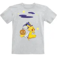 Pokémon - gaming T-shirt - Barn - Pikachu - Halloween - 140 164 - för barn - grå