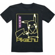 Pokémon - gaming T-shirt - Barn - Pikachu - Neon - 104 128 - för barn - svart