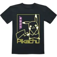 Pokémon - gaming T-shirt - Barn - Pikachu - Neon - 104 152 - för barn - svart