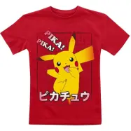 Pokémon - gaming T-shirt - Barn - Pikachu - Pika, Pika! - 140 152 - för barn - röd