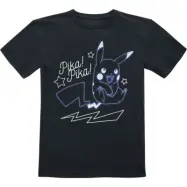 Pokémon - gaming T-shirt - Barn - Pikachu - Pika! Pika! Neon - 116 128 - för barn - svart