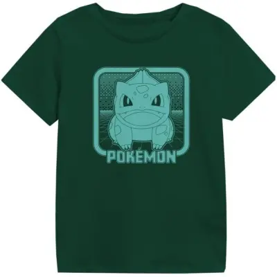 Pokémon - gaming T-shirt - Bisasam Retro Arcade - 116 152 - för barn - mörkgrön