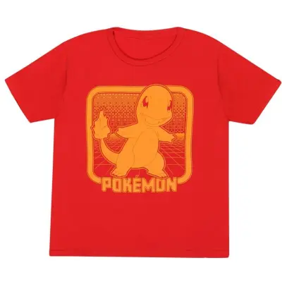 Pokémon - gaming T-shirt - Glumanda Retro Arcade - 116 - för barn - röd