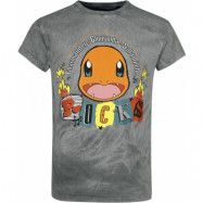 Pokémon - gaming T-shirt - Glumanda - Rocks - S XL - för Herr - grå