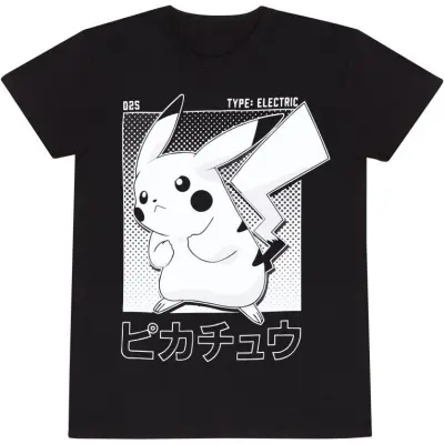 Pokémon - gaming T-shirt - Halftone Pikachu - S - för  svart