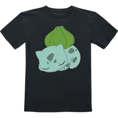 Pokémon - gaming T-shirt - Kids - Bisasam - Sleeping - 128 - för barn - svart