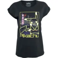 Pokémon - gaming T-shirt - Pikachu - Neon - S XXL - för Dam - svart