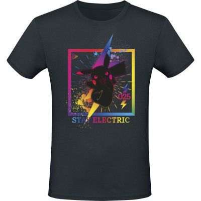 Pokémon - gaming T-shirt - Pikachu - Regenbogen - S XXL - för Herr - svart