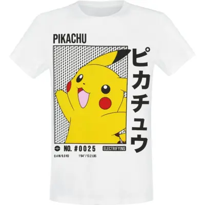 Pokémon - gaming T-shirt - Pikachu - S XXL - för Herr - vit