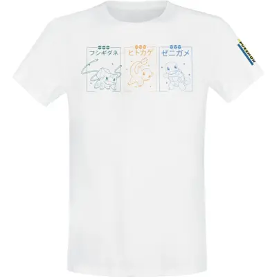 Pokémon - gaming T-shirt - Starters - S XXL - för Herr - vit