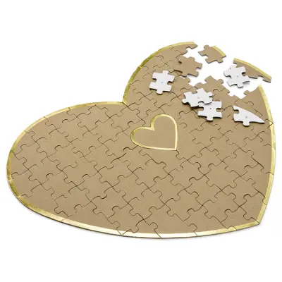 Bröllop Gästbok Pussel Hjärta 45x35,5cm
