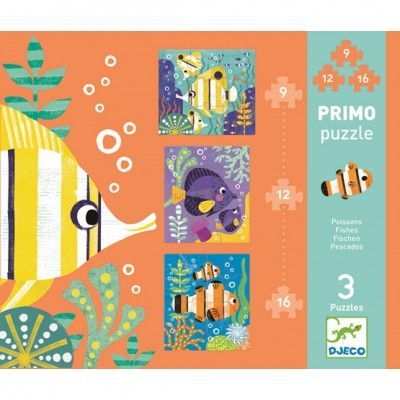 Djeco - Pussel - Fishes - 9 pcs, 12 pcs and 16 pcs