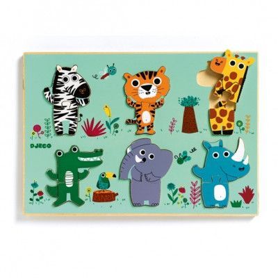 Djeco - Pussel I Två Nivåer - Djungeldjur