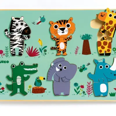 Djeco - Pussel I Två Nivåer - Djungeldjur