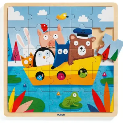 Djeco - Pussel - Puzzlo Boat, 25 pcs